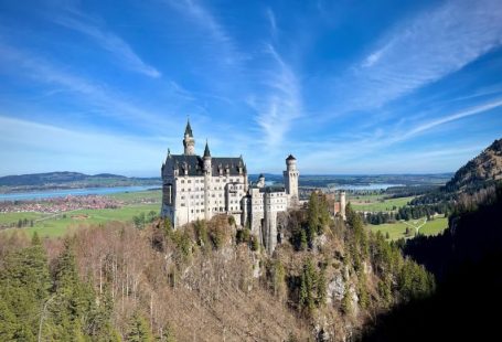 Romantic Road - a castle on top of a hill surrounded by trees