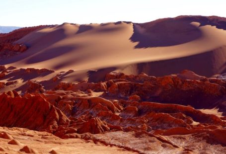 Atacama Desert - rock formation under white sky