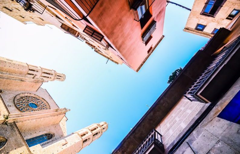 Barcelona Architecture - worms eye view of buildings