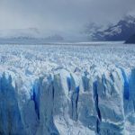 Patagonia Glacier - ice formation under gray sky