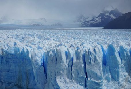 Patagonia Glacier - ice formation under gray sky